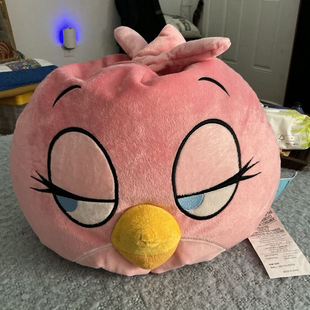 Angry Birds Stella Pink Bird Plush Pillow 13” Rovio 2012 Jay Franco